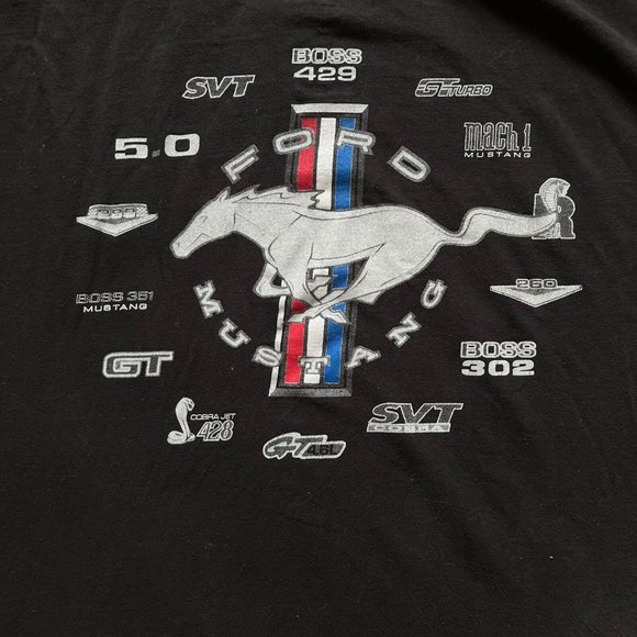 Ford Mustang Since 1964 Racing Graphic Black T-Shirt 100% Cotton XXL - Picture 8 of 8